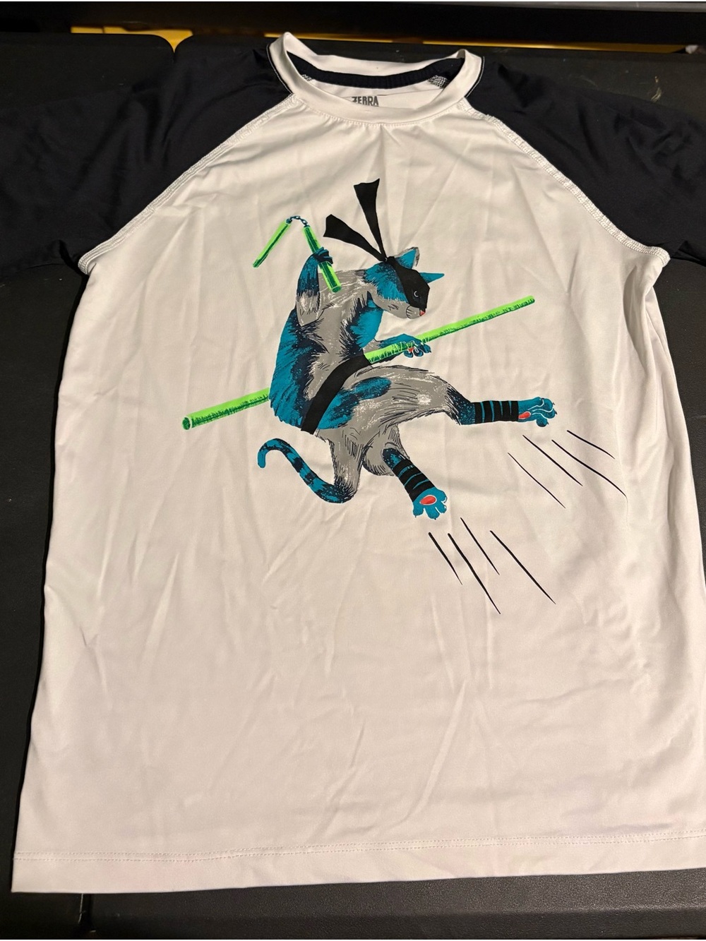 Kids Raglan Graphic Tee - White with Black Sleeves